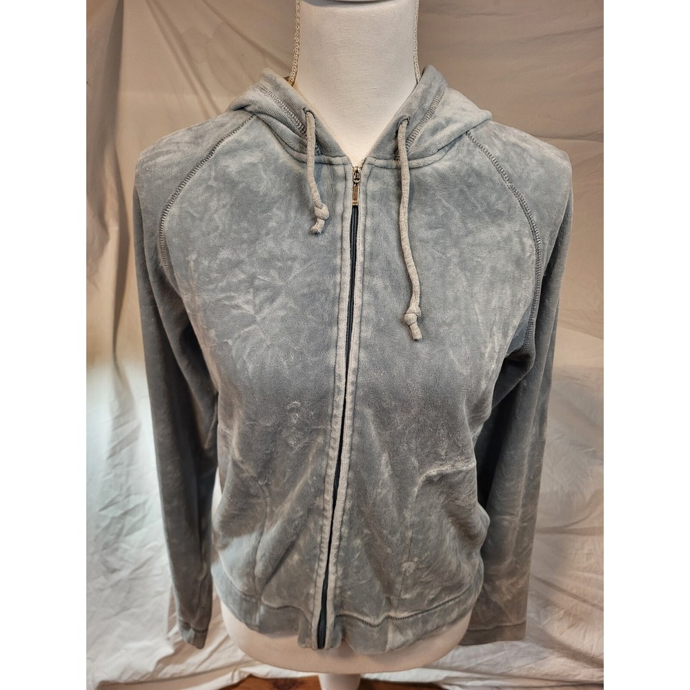 Lucy Athletic Gray Full Zip Velour Hooded Size Small‎